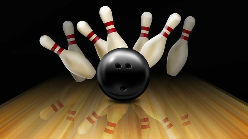 Bowling, lane, pins, ball, graphics HD wallpaper