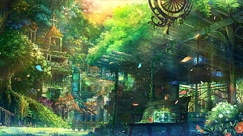 Download Explore the Enchanting Green Anime Aesthetic Wallpaper   Wallpaperscom