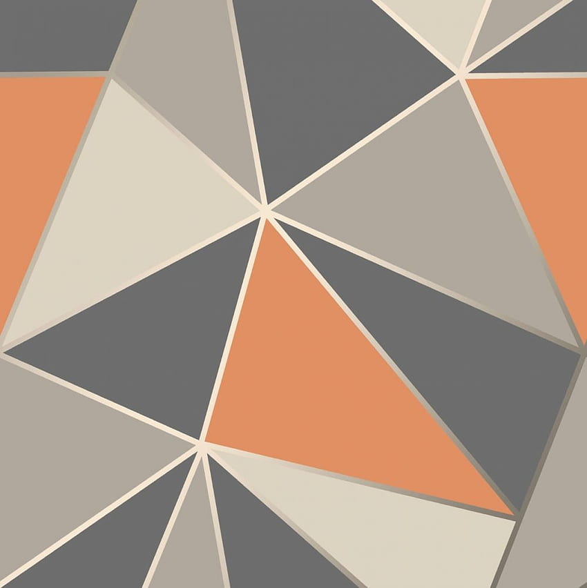 Apex Geometric Burnt Orange and Grey Fine Decor FD42002. Geometric wall paint, Geometric , Geometric orange HD phone wallpaper