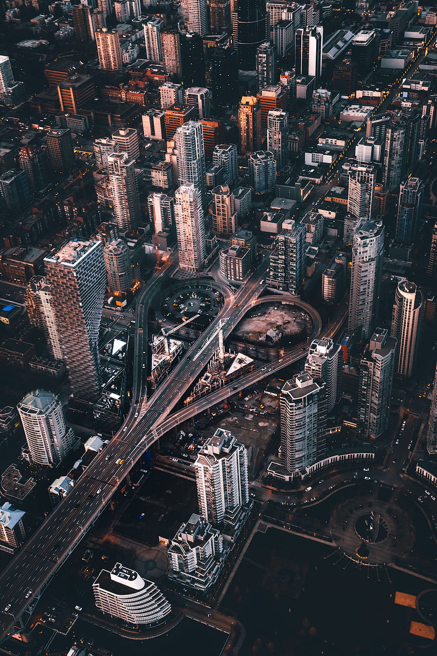 Kota, Arsitektur, Pemandangan Dari Atas, Kanada, Vancouver wallpaper ponsel HD