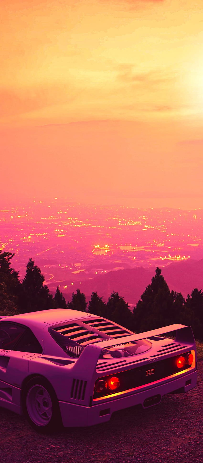 Outrun Sunset Resolution , Artist , , und Background, Car Sunset HD-Handy-Hintergrundbild