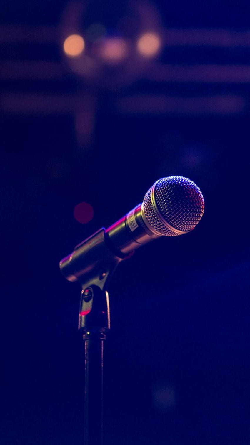 Microphone in dark blue background. Dark blue background, Music poster ideas, Music, Cool Singing HD phone wallpaper