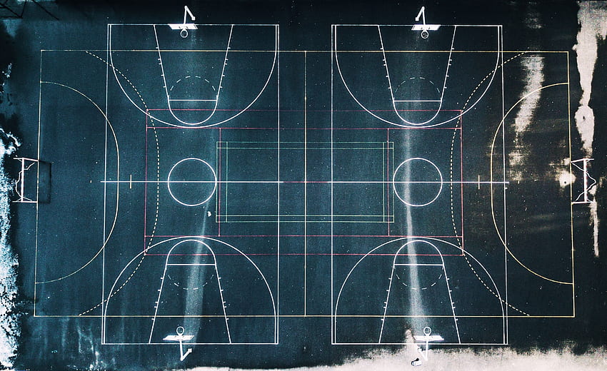Sports, balisage, géométrie, terrain de basket, terrain de basket Fond d'écran HD
