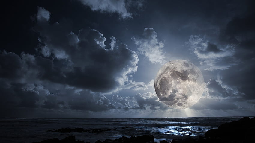 Espace extra-atmosphérique Sombre Nuit Lune Fond d'écran HD