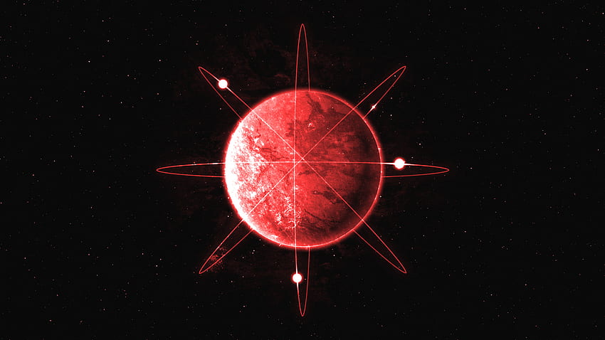 Kızıl gezegen, atom halkaları, sanat eseri HD duvar kağıdı