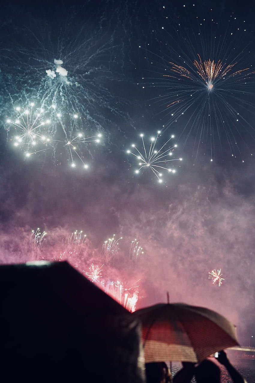 fireworks show at night – Nature, Beach Fireworks HD phone wallpaper