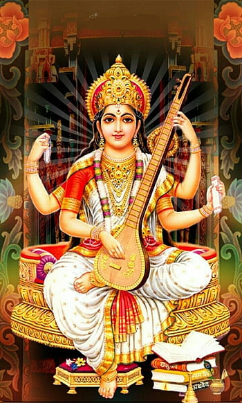 Premium AI Image | Illustration of Goddess Saraswati for Vasant Panchami