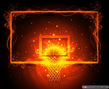Ball Basketball Fire Flame Heat Design Logo Background Wallpaper  png  PNGWing