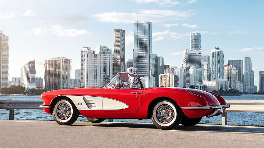 レアな 1959 Corvette® フューエル インジェクション コンバーチブル、コルベット クラシック カーを獲得 高画質の壁紙