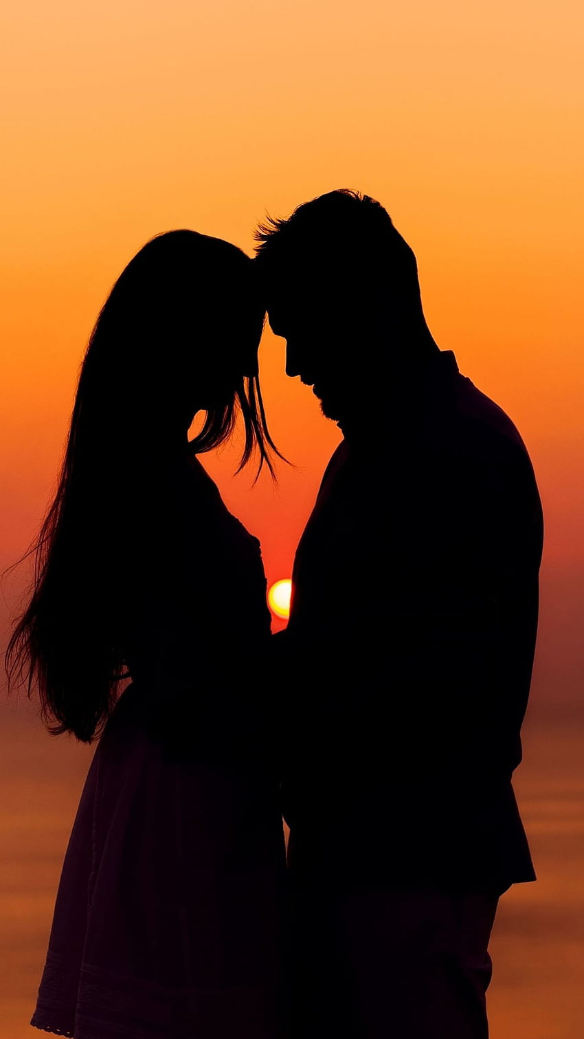 girl woman boy man silhouette love feelings romance HD phone wallpaper