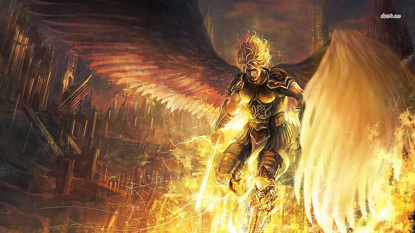 Архангел . Архангел, архангел Гавраил и архангел Михаил, огнен ангел HD тапет