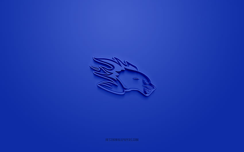 Saint John Sea Dogs, creative 3D logo, blue background, QMJHL, Canadian hockey team, USL League One, New Brunswick, Canada, 3d art, hockey, Saint John Sea Dogs 3d logo HD wallpaper