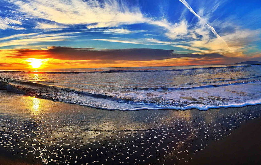 San Diego Beach Sunset HD wallpaper