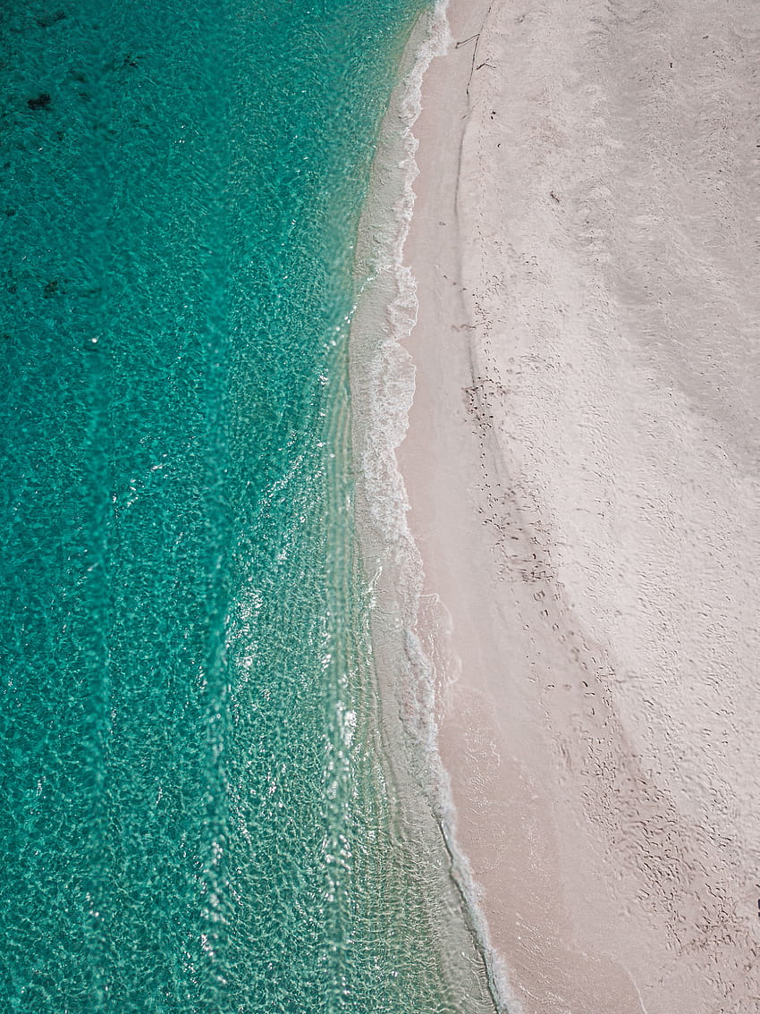 naturaleza, agua, mar, playa, arena, vista desde arriba fondo de pantalla del teléfono