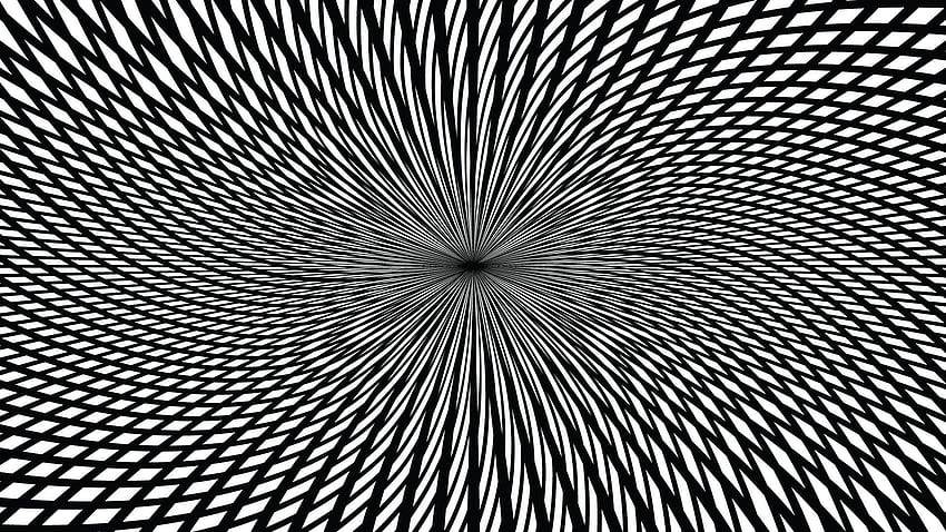 Интензивен черно-бял диамантен модел. Оптична илюзия, абстрактно, оптични илюзии, движеща се оптична илюзия HD тапет