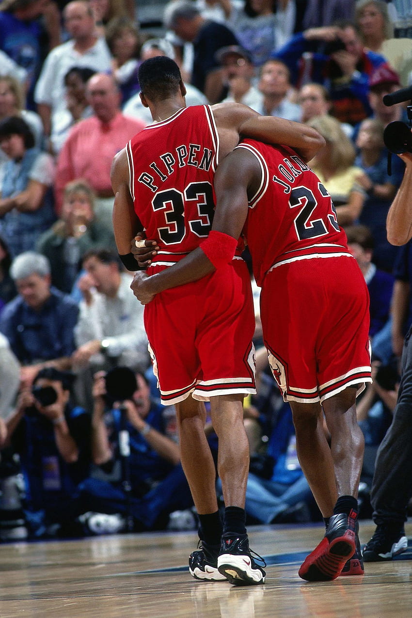 Scottie Pippen의 10대 최고의 순간, Michael Jordan과 Pippen HD 전화 배경 화면