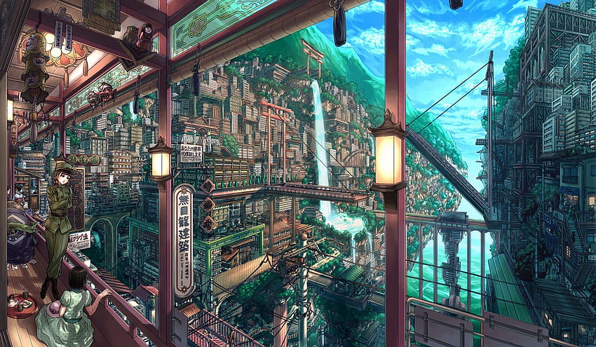 The Fangirl Archives: Solarpunk Library: Libraries Series, Anime Library HD wallpaper