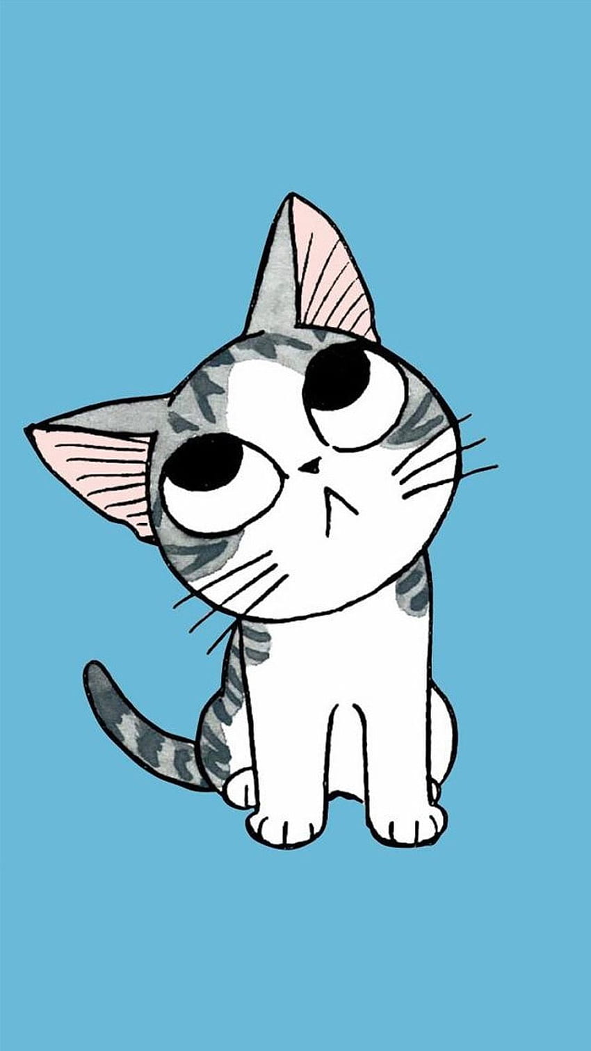 Lindos perros y gatos de dibujos animados, gatito Chibi fondo de pantalla del teléfono