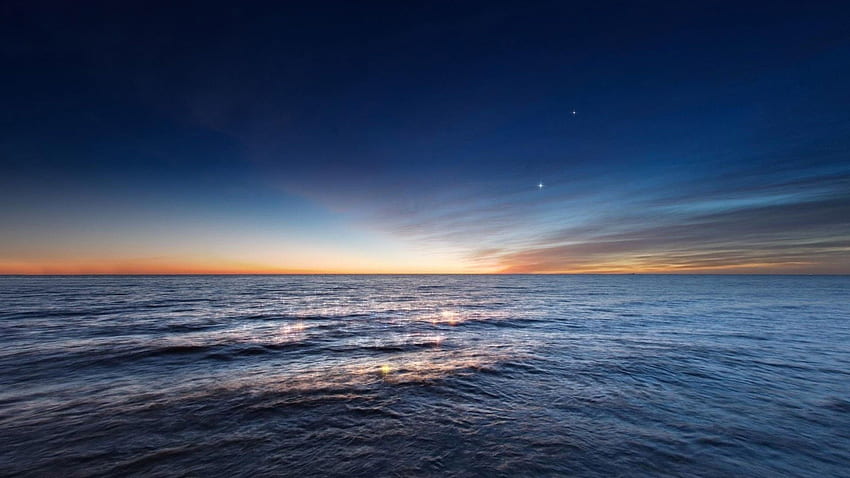 夜と海。 水夕焼け雲夜空海。 空の海、水の夕日、夜の海 高画質の壁紙