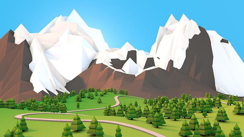 Montagnes polygonales. Stock des montagnes polygonales Fond d'écran HD