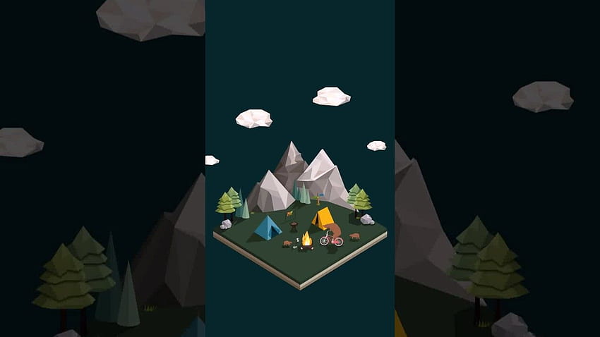 Camping Bear & MOH (animowany), animowany kemping Tapeta HD