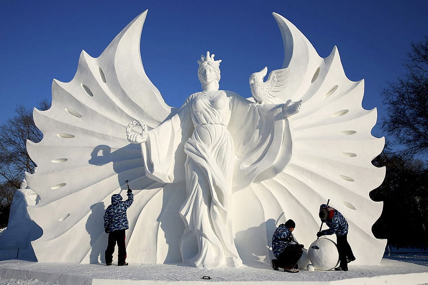 Festival internazionale delle sculture di ghiaccio e neve di Harbin Sfondo HD