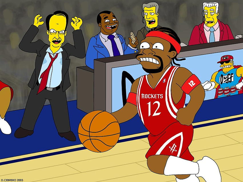 휴스턴 로켓츠. 최고의 농구, 만화 NBA 선수 HD 월페이퍼
