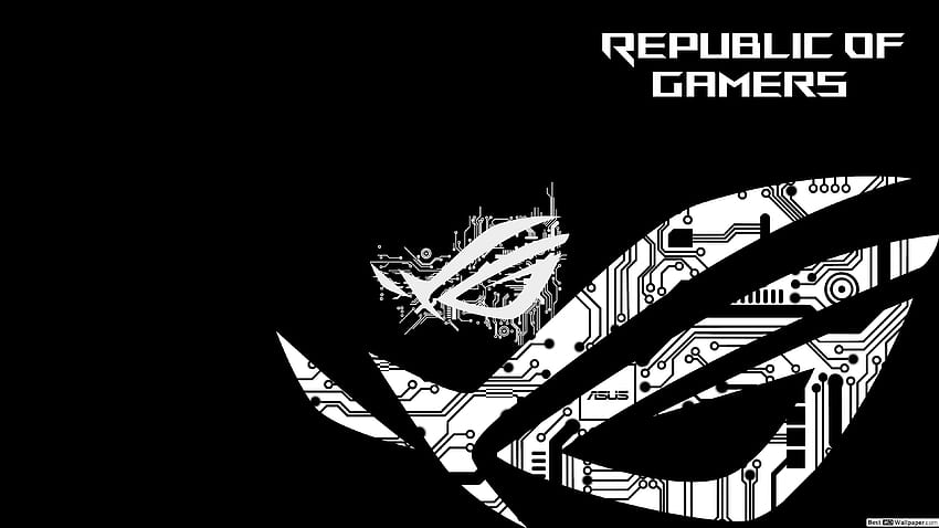 Asus ROG [Republic Of Gamers] โลโก้ ROG ไฮเทคสีขาว วอลล์เปเปอร์ HD