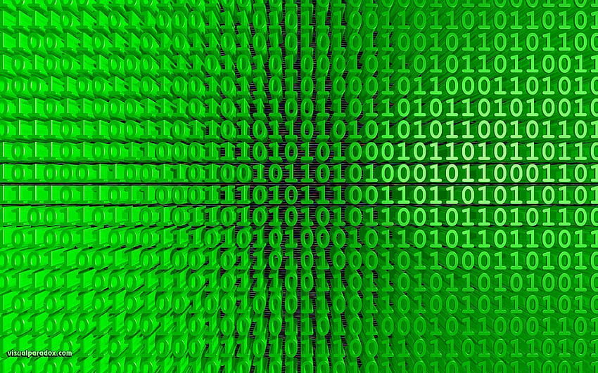 Matrix Live - 101010 код, зелена матрица HD тапет