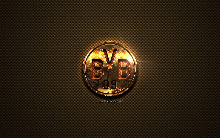 Borussia Dortmund, BVB, logotipo de ouro, alemão papel de parede HD