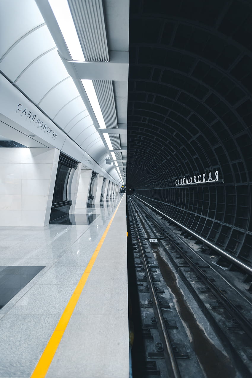 Minimalismo, Túnel, Estação, Metrô, Trilhos, Metrô, Metrô Papel de parede de celular HD