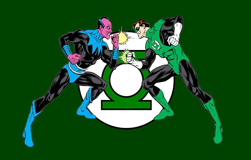 Green Lantern срещу Sinestro, злодеи, супергерои, комикси, Sinestro, Green Lantern, Dc Comics HD тапет