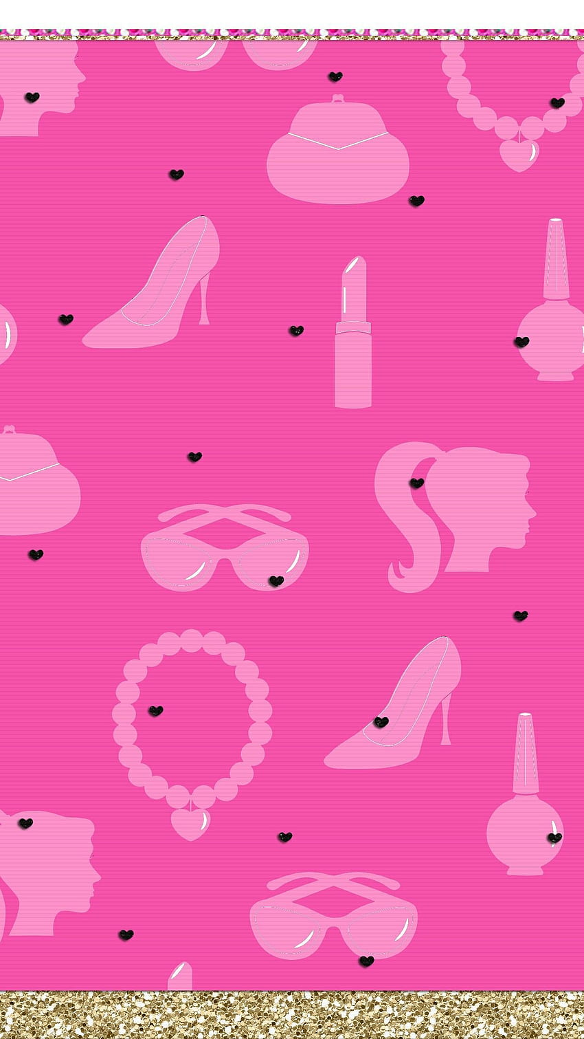 iPhone-Wand tjn. Bling, Barbie-Malerei, hübsche, rosa Barbie HD-Handy-Hintergrundbild