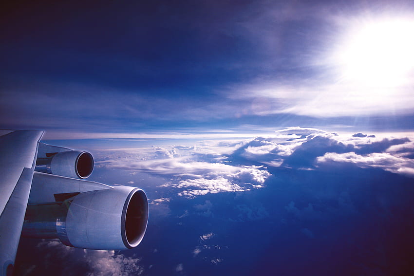 항공, 구름, 엔진 - 비행기 엔진 HD 월페이퍼