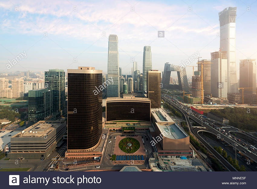 Best View of beijing central business district skyscrapers, Bejing HD wallpaper