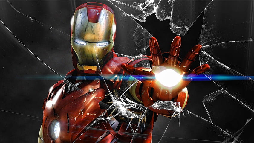 Blocco schermo Iron Man, incrinato Sfondo HD