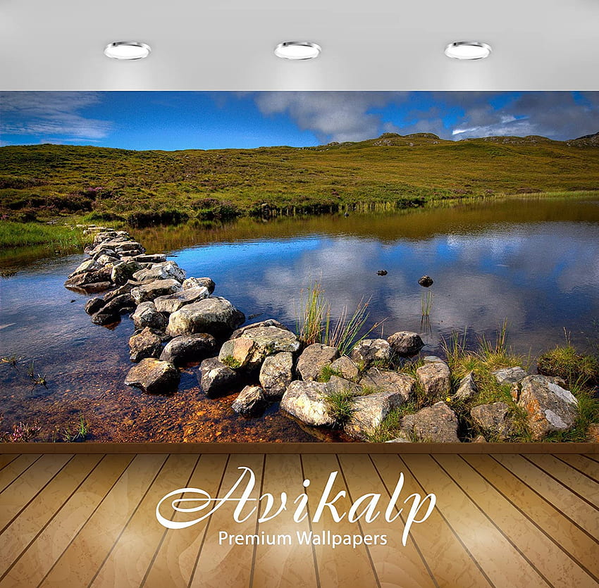Купете Avikalp Exclusive Awi6204 Small Creek in Scotland Nature Full (Стикери за стена) (3 X 2 Ft) онлайн на ниски цени в Индия, невероятна природа HD тапет