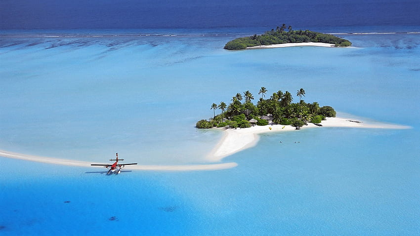 islas paradisiacas, avion, islas, mar, ocaeno Sfondo HD