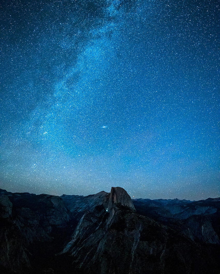 I saw this magical night sky in Yosemite as the Milky Way and Andromeda galaxy rose over Half Dome [OC][] : EarthPorn HD phone wallpaper