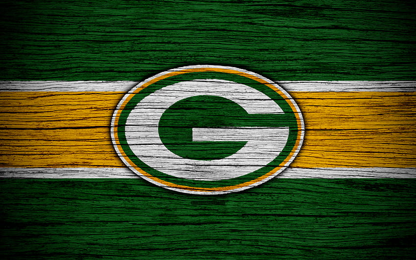 Packers de Green Bay, NFL, NFC, , texture en bois, football américain, logo, emblème, Green Bay, Wisconsin, États-Unis, Ligue nationale de football pour avec résolution . Haute qualité, logo des emballeurs Fond d'écran HD