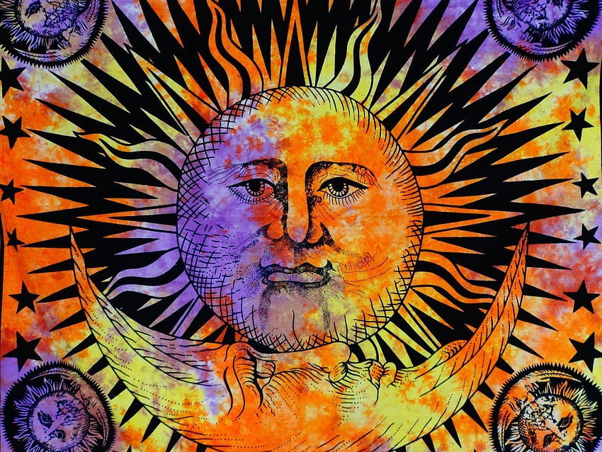 Tapestry Sun and Moon (Page 3), Bohemian Sun and Moon HD wallpaper