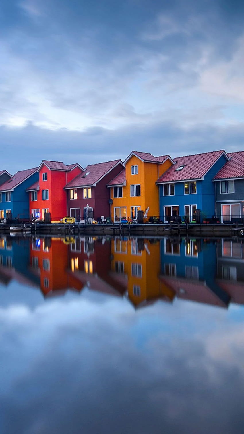 Países Bajos color casas ciudad para fondo de pantalla del teléfono