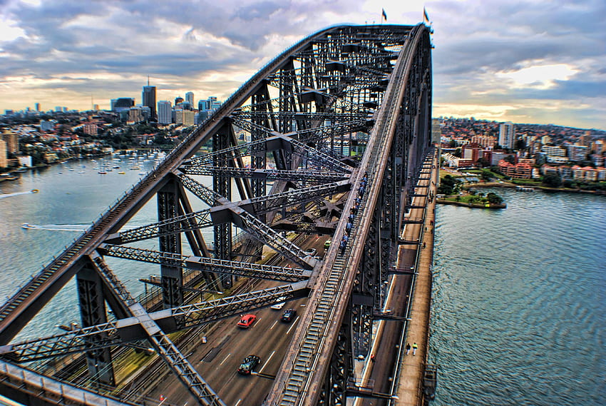 Sydney Harbour Bridge, farklı bir görünüm, sidney, limanlar, avustralya, liman köprüsü HD duvar kağıdı