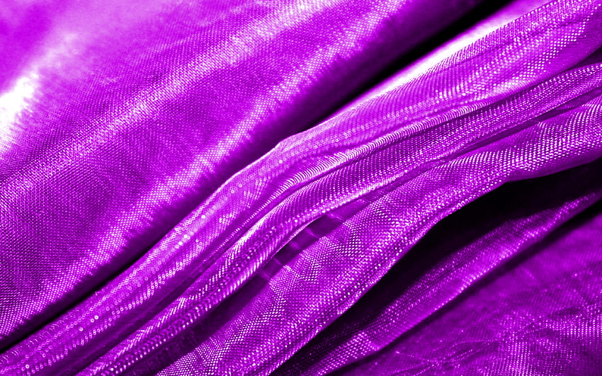 violetter gewellter Stoffhintergrund, , gewellte Gewebestruktur, Makro, violettes Textil, gewellte Stofftexturen, Textiltexturen, Stofftexturen, violette Hintergründe, Stoffhintergründe HD-Hintergrundbild
