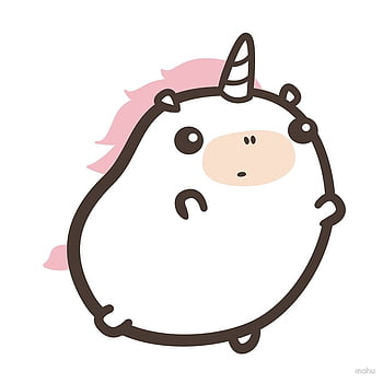 cute fat unicorn with a mustache