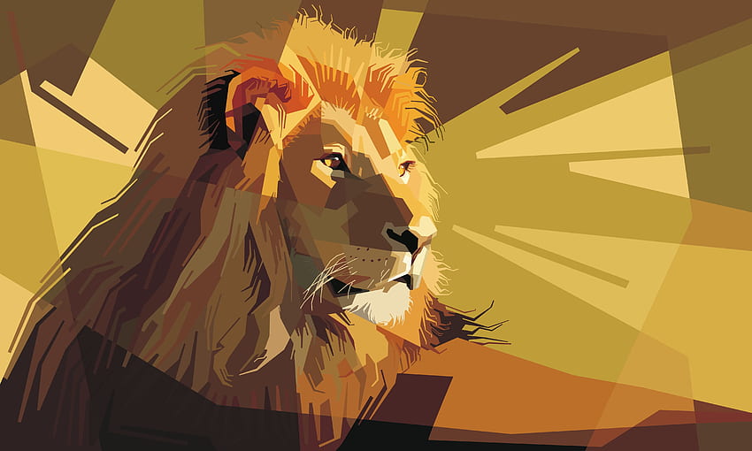 マサイ ライオン、大きな猫、ベクトル グラフィック、イラスト、野生動物。 ライオンアート、ライオン、ライオン 高画質の壁紙