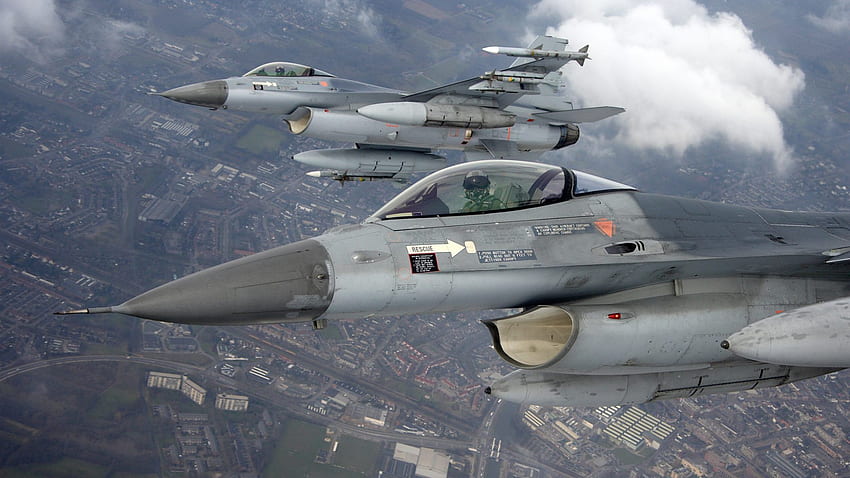 軍事、軍用機、ジェット戦闘機、オランダ空軍、ジェネラル ダイナミクス F 16 ファイティング ファルコン / およびモバイル背景 高画質の壁紙