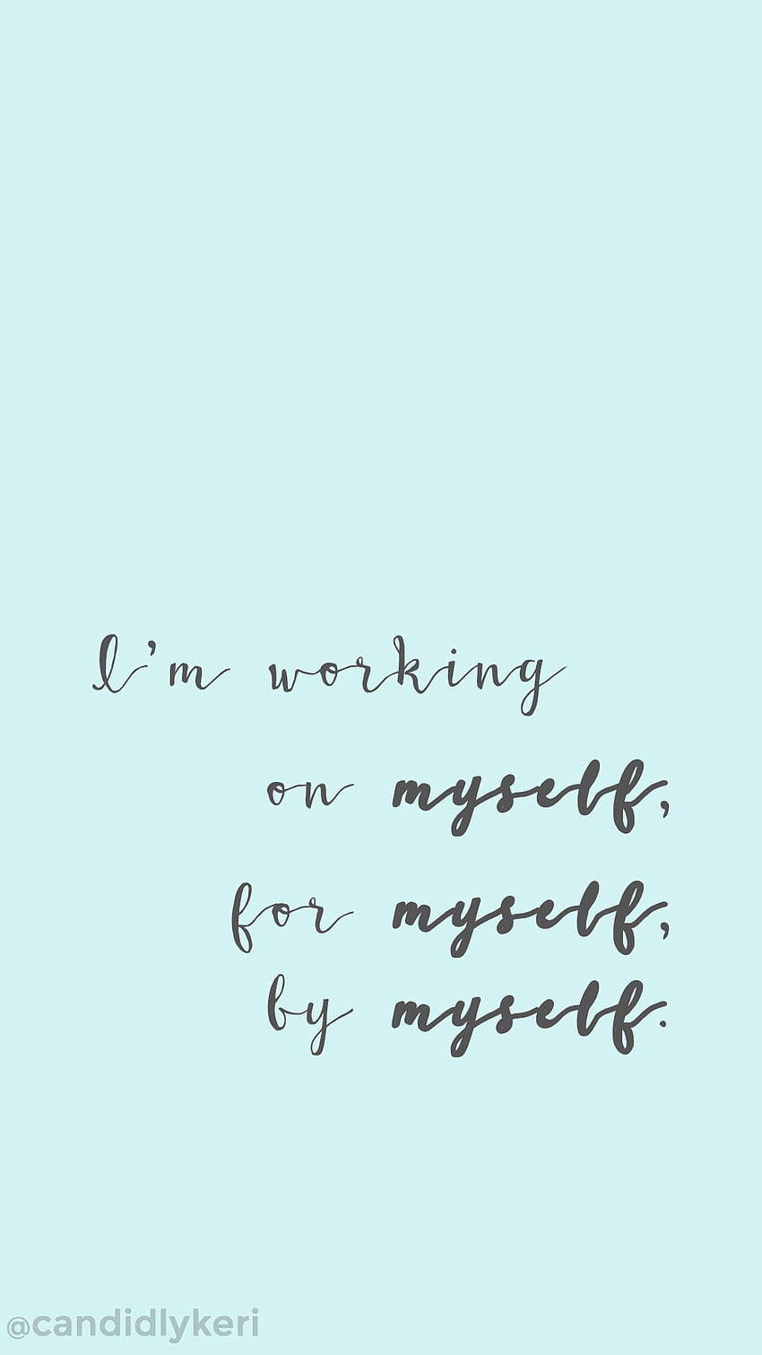「私は自分自身のために、自分自身のために、自分自身に取り組んでいます」動機付けの心に強く訴える引用 HD電話の壁紙