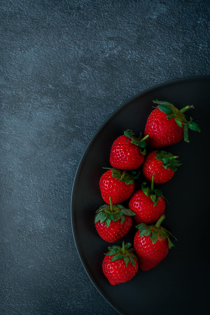 Food, Strawberry, Berries, Plate HD phone wallpaper