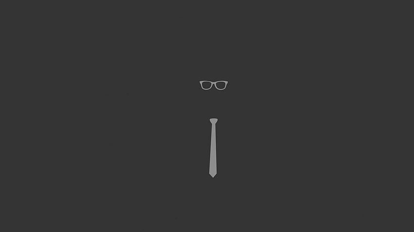 cravatta, occhiali, grafica, minimalista Sfondo HD